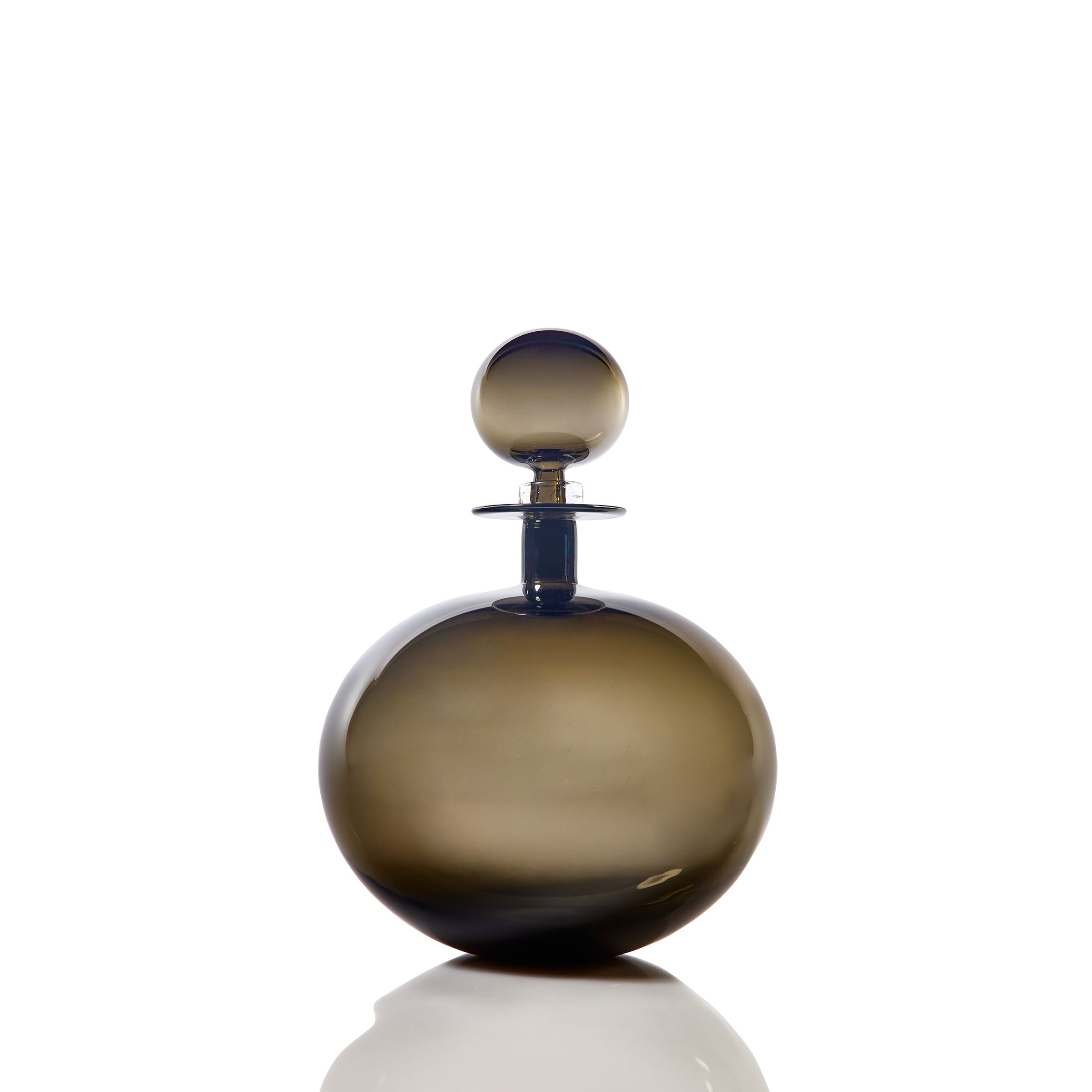 Large Low Round Decanter - Grey