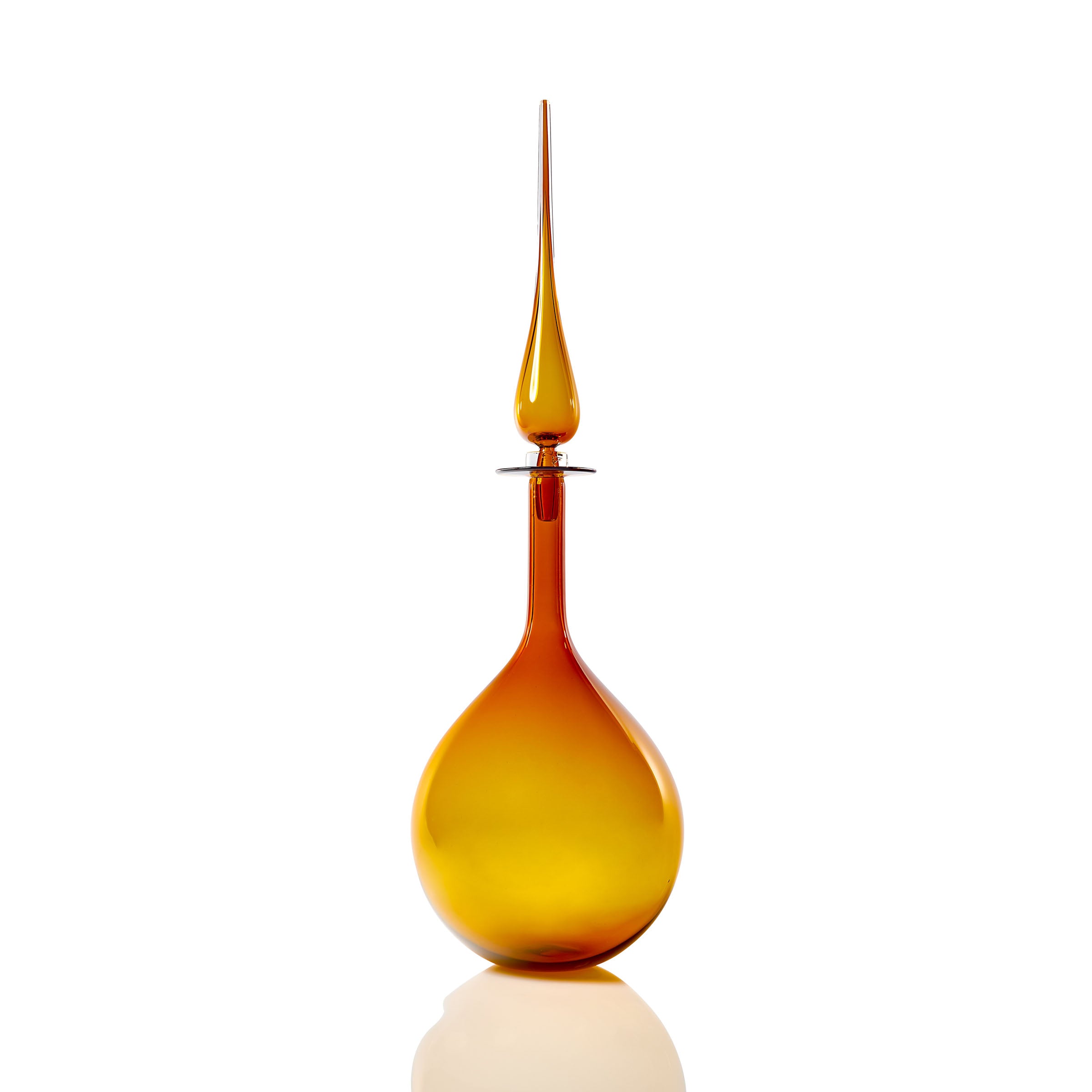 Large Tear Drop Decanter - Amber