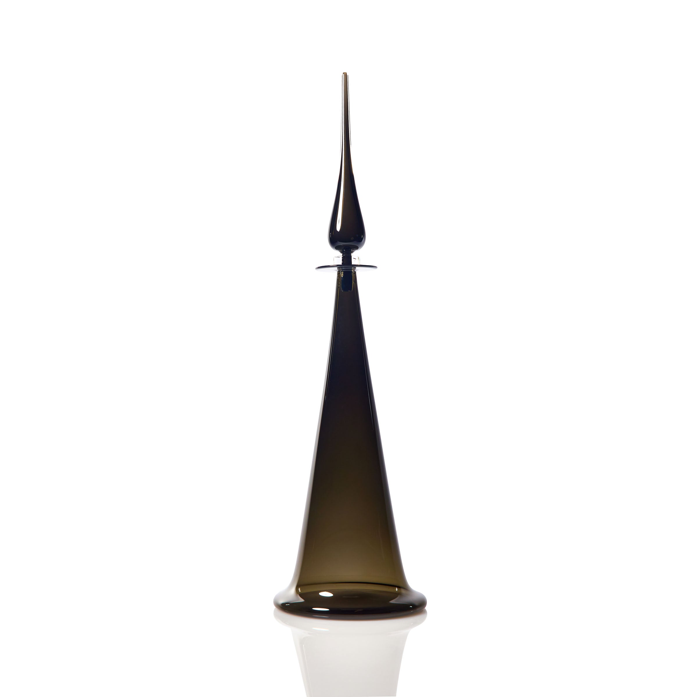 Large Fluted Cone Decanter - Grey