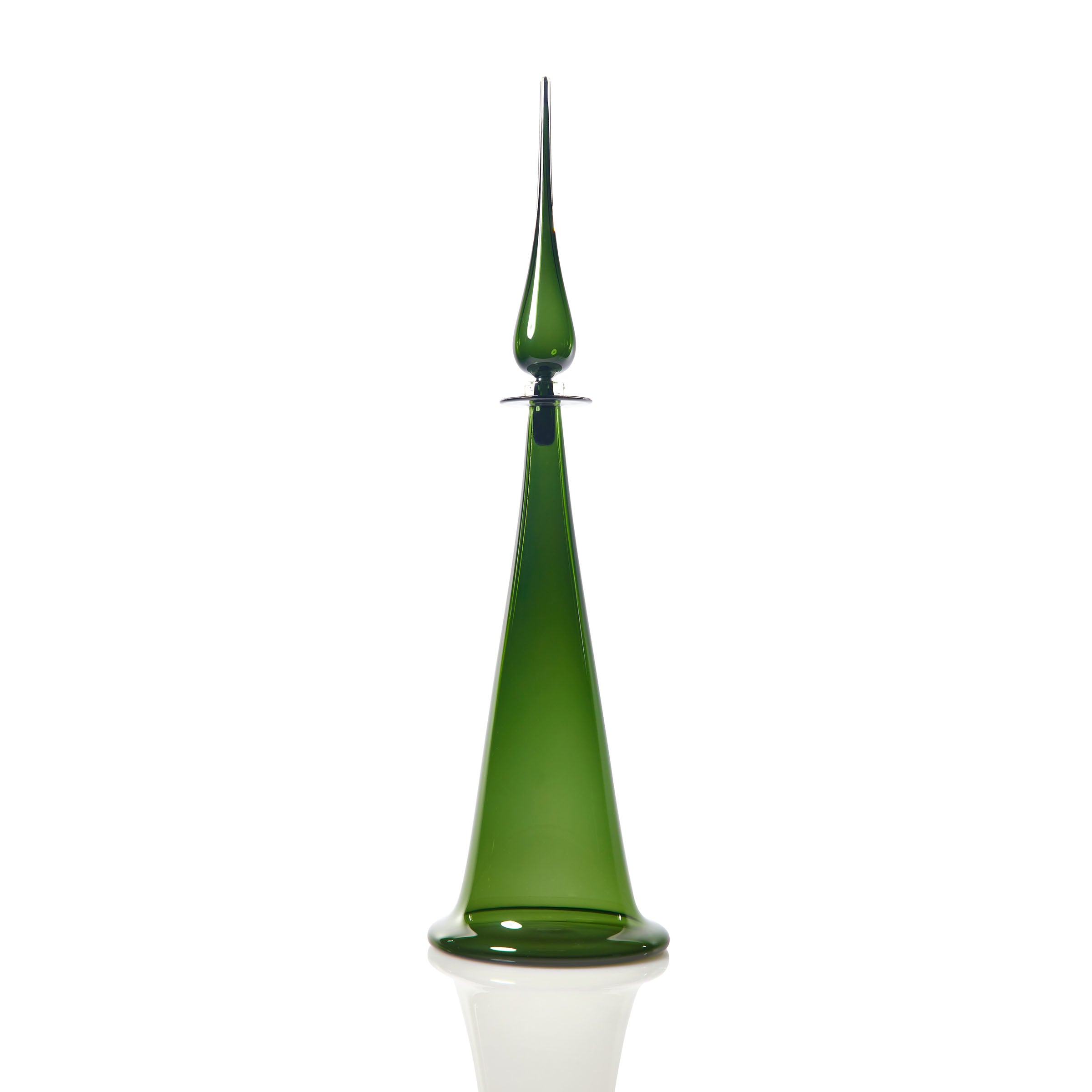 Large Fluted Cone Decanter - Tourmaline