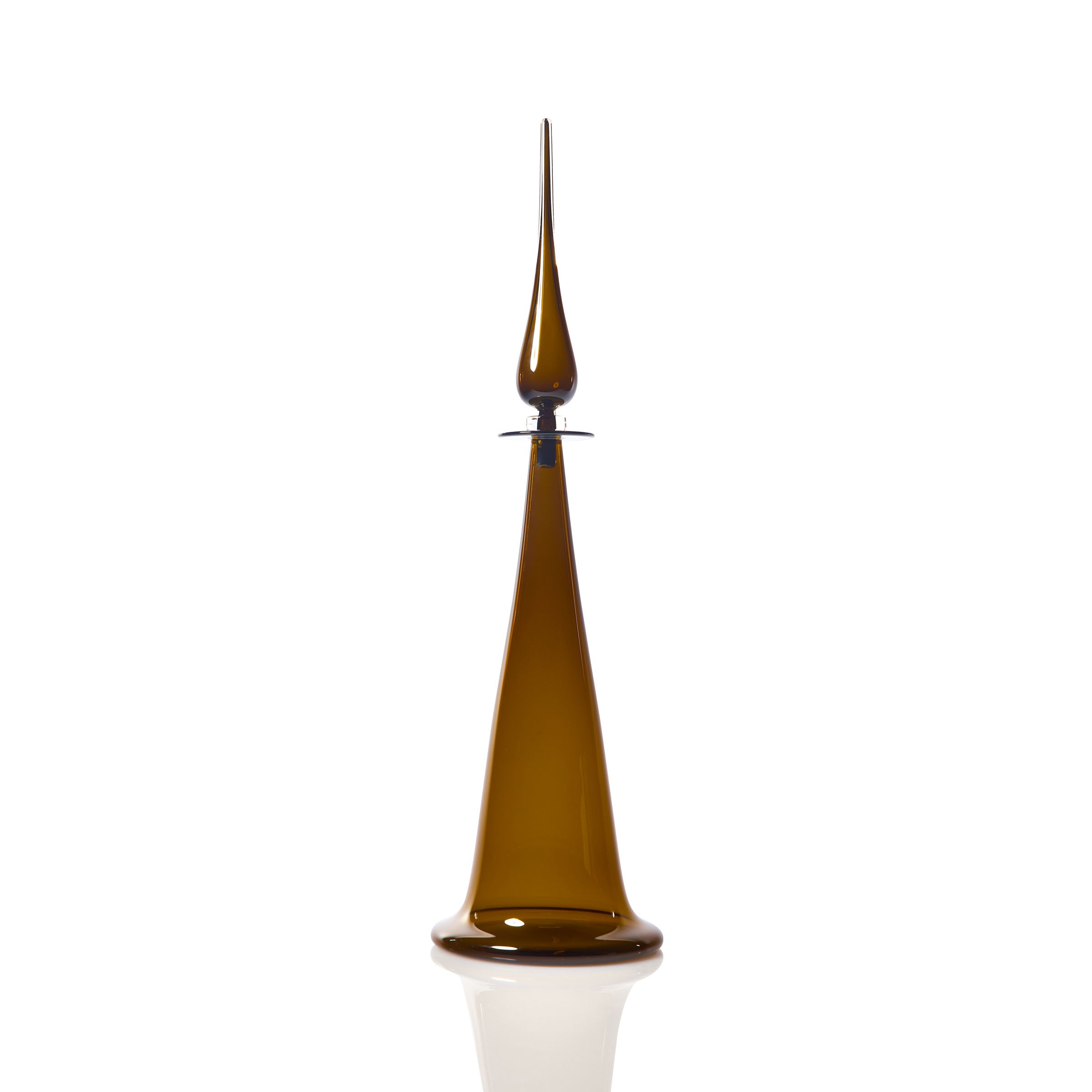 Large Fluted Cone Decanter - Topaz